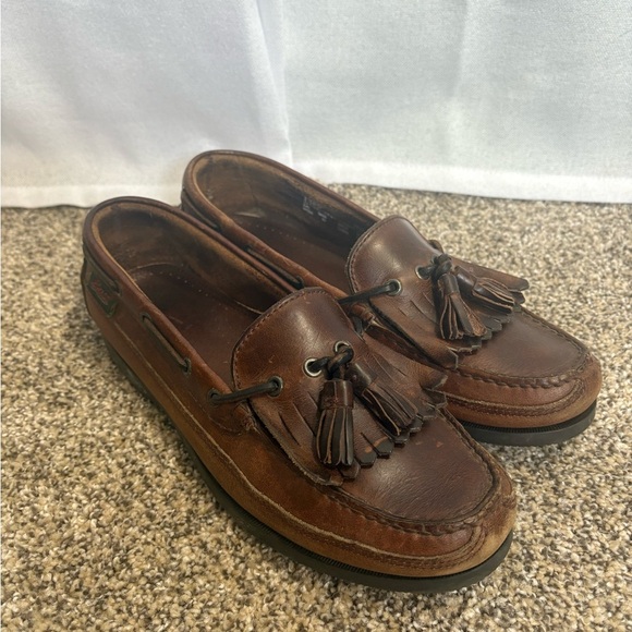 Bass Henry Men's Tassel Loafers Brown Leather Slip On Casual Dress Shoes Size 8‎ - Picture 1 of 7